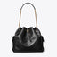 Large Charlie Quilted Drawstring Shoulder Bag Black