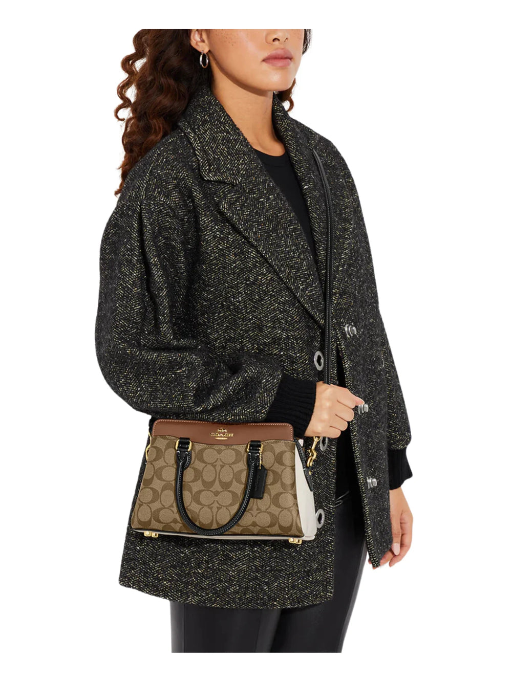 Signature Mini Darcie Carryall Crossbody Bag Khaki Multi