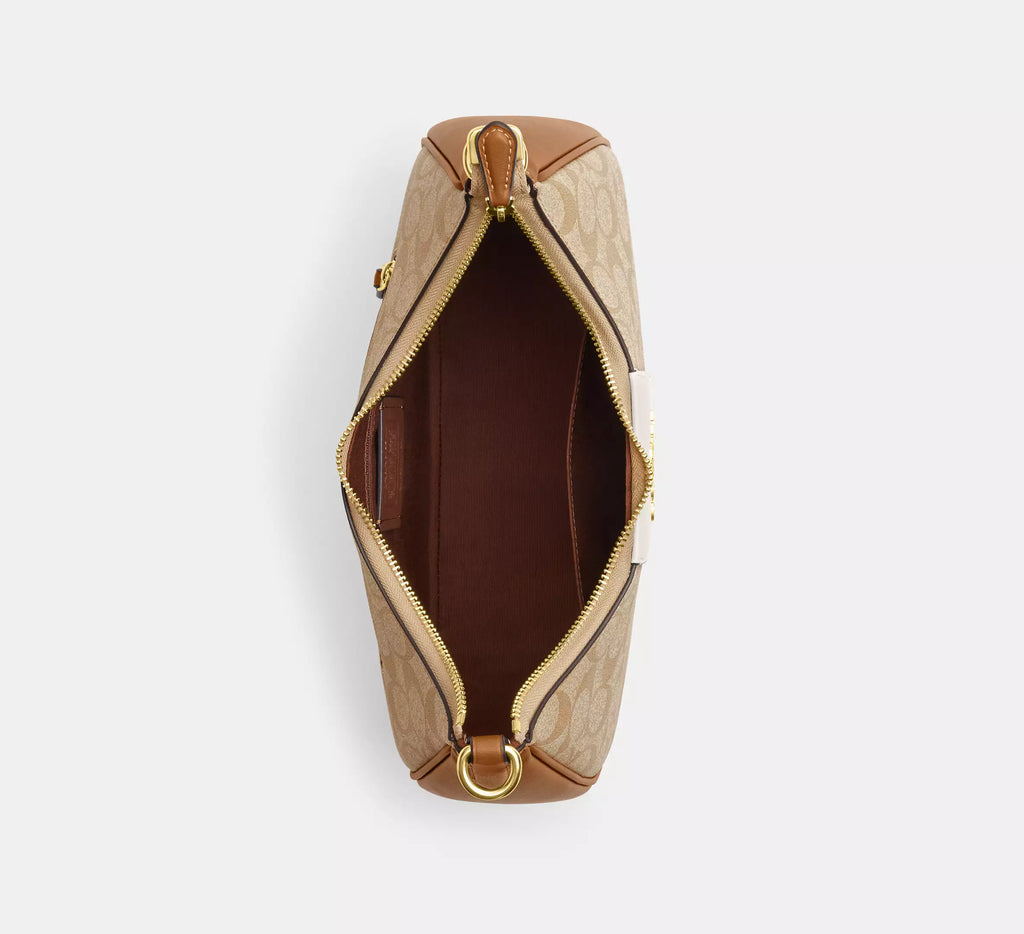Teri Hobo Bag in Signature Canvas with Stripe