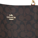Mollie Bucket Bag 22 In Signature Canvas in Brown / Red