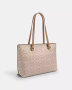 Station Tote Bag In Signature Sand Taupe