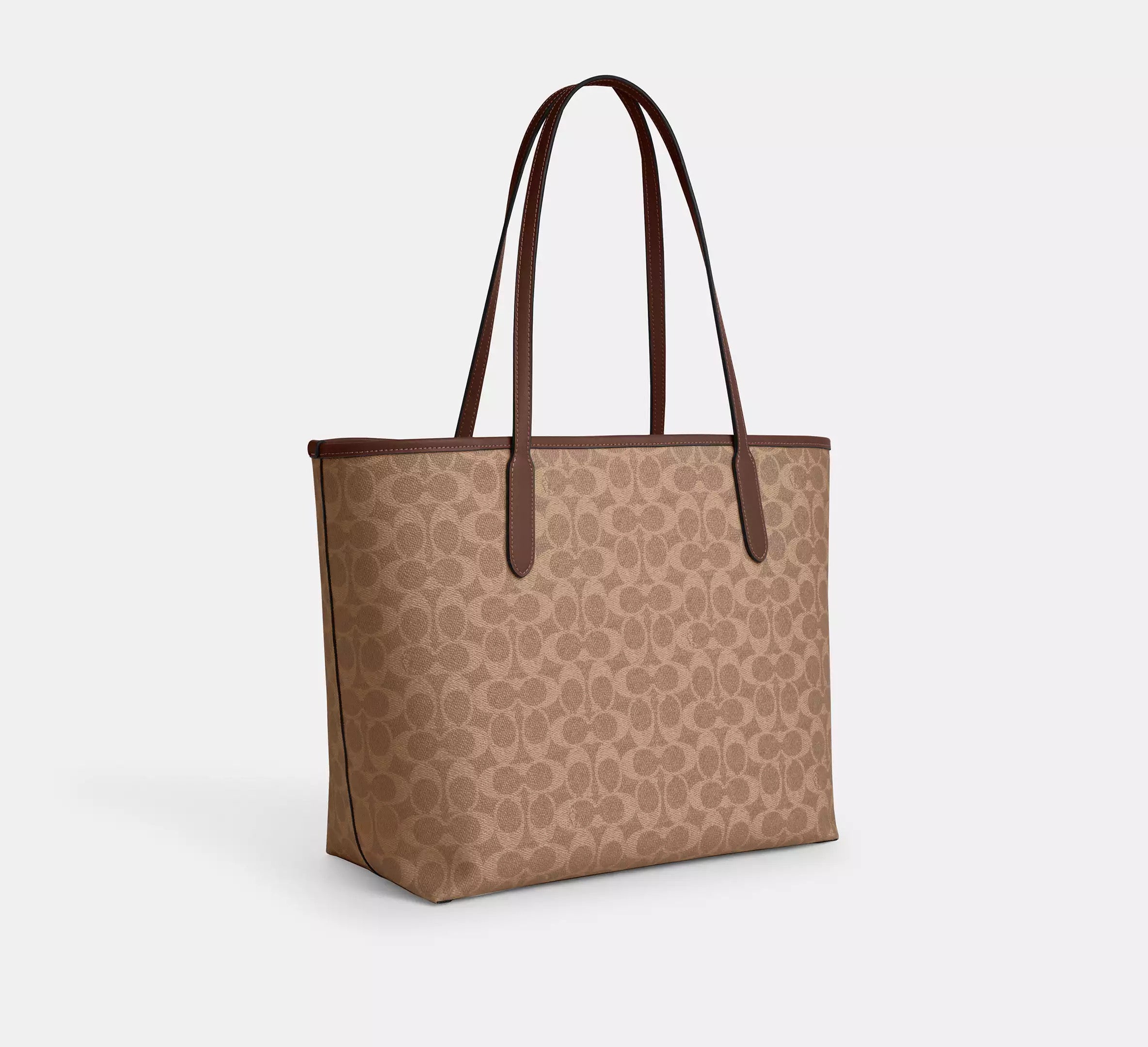City Tote Bag In Signature Tan Brown