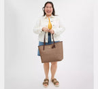 City Tote Bag In Signature Tan Brown