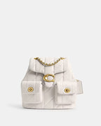 Tabby Backpack With Pillow Quilting White