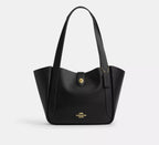 Hadley Turnlock Tote Bag In Black