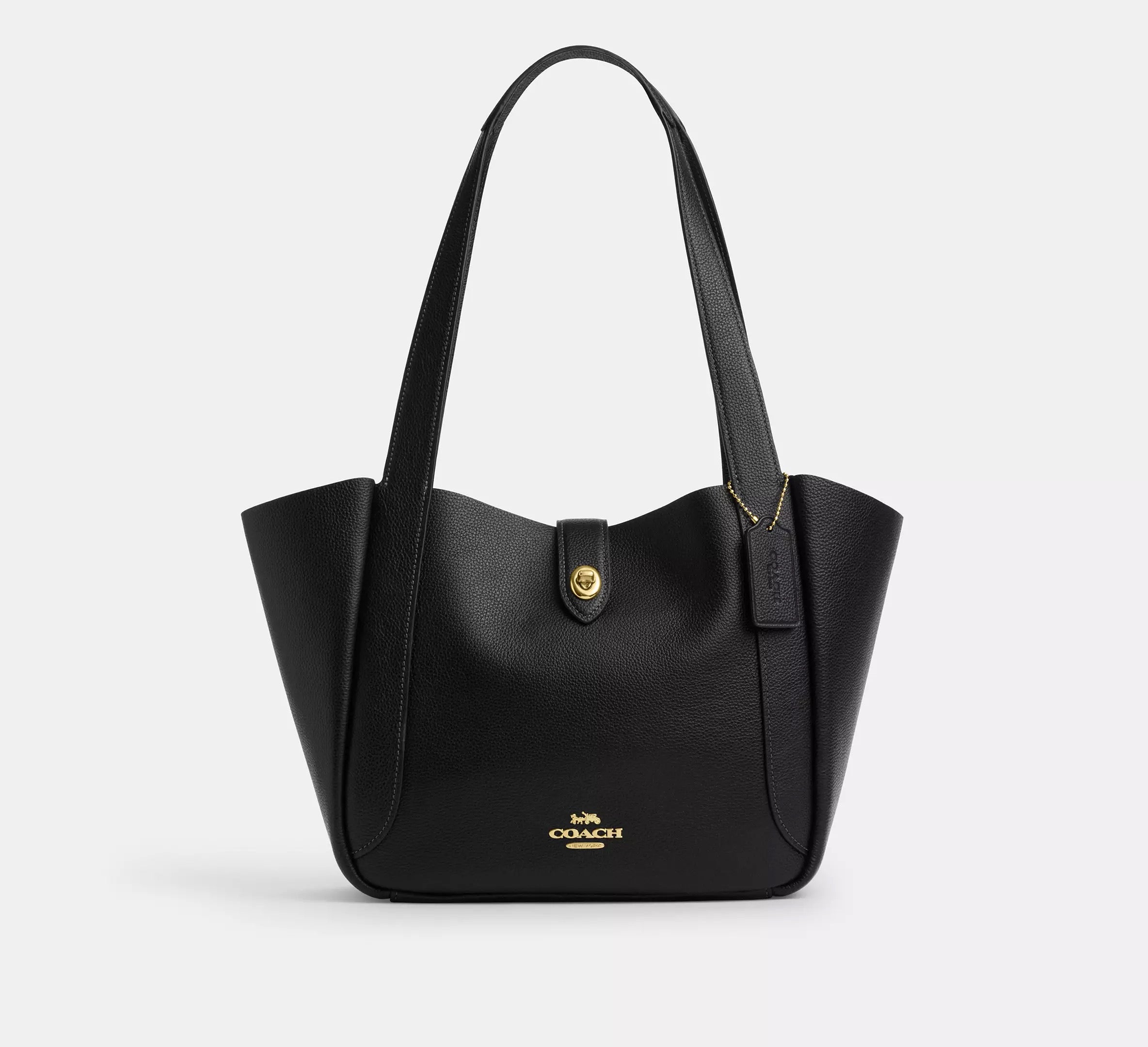 Hadley Turnlock Tote Bag In Black