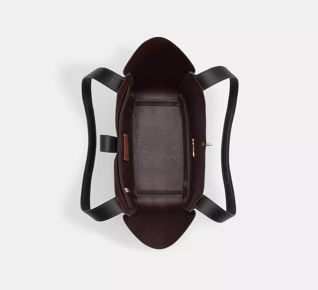 Hadley Turnlock Tote Bag In Black