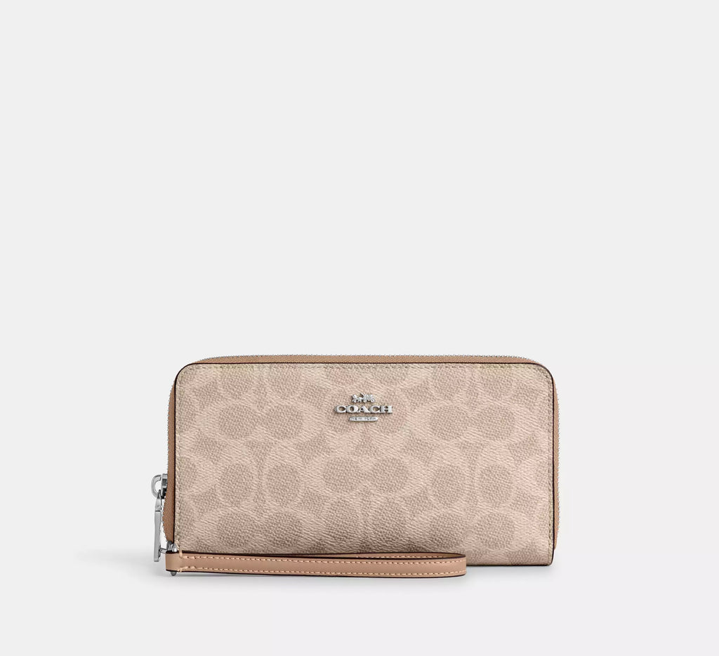Long Zip Around Wallet With Detachable Card Case In Signature Canvas