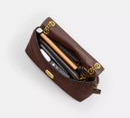 Chelsea Shoulder Bag 30 With Chain Brass/Dark Chocolate