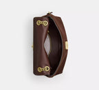 Chelsea Shoulder Bag 30 With Chain Brass/Dark Chocolate