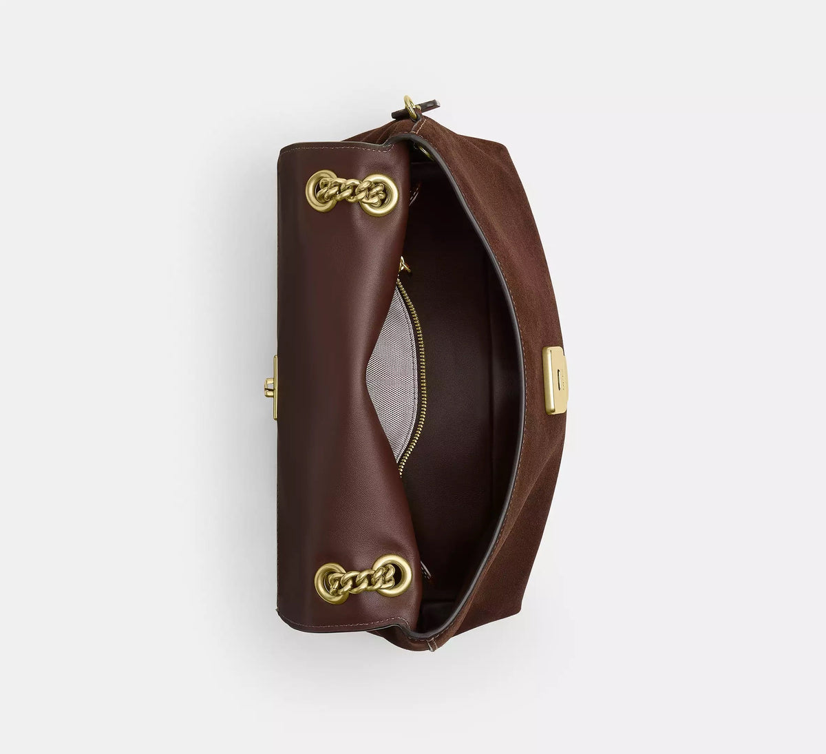 Chelsea Shoulder Bag 30 With Chain Brass/Dark Chocolate
