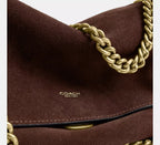 Chelsea Shoulder Bag 30 With Chain Brass/Dark Chocolate