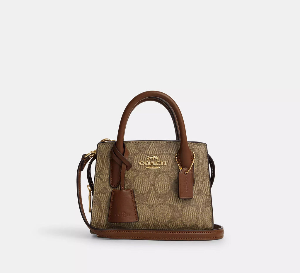 Andrea Mini Carryall In Signature Canvas Gold/Khaki