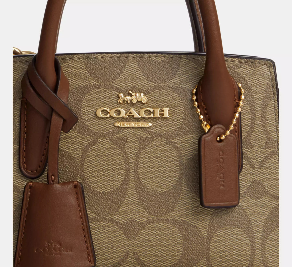 Andrea Mini Carryall In Signature Canvas Gold/Khaki