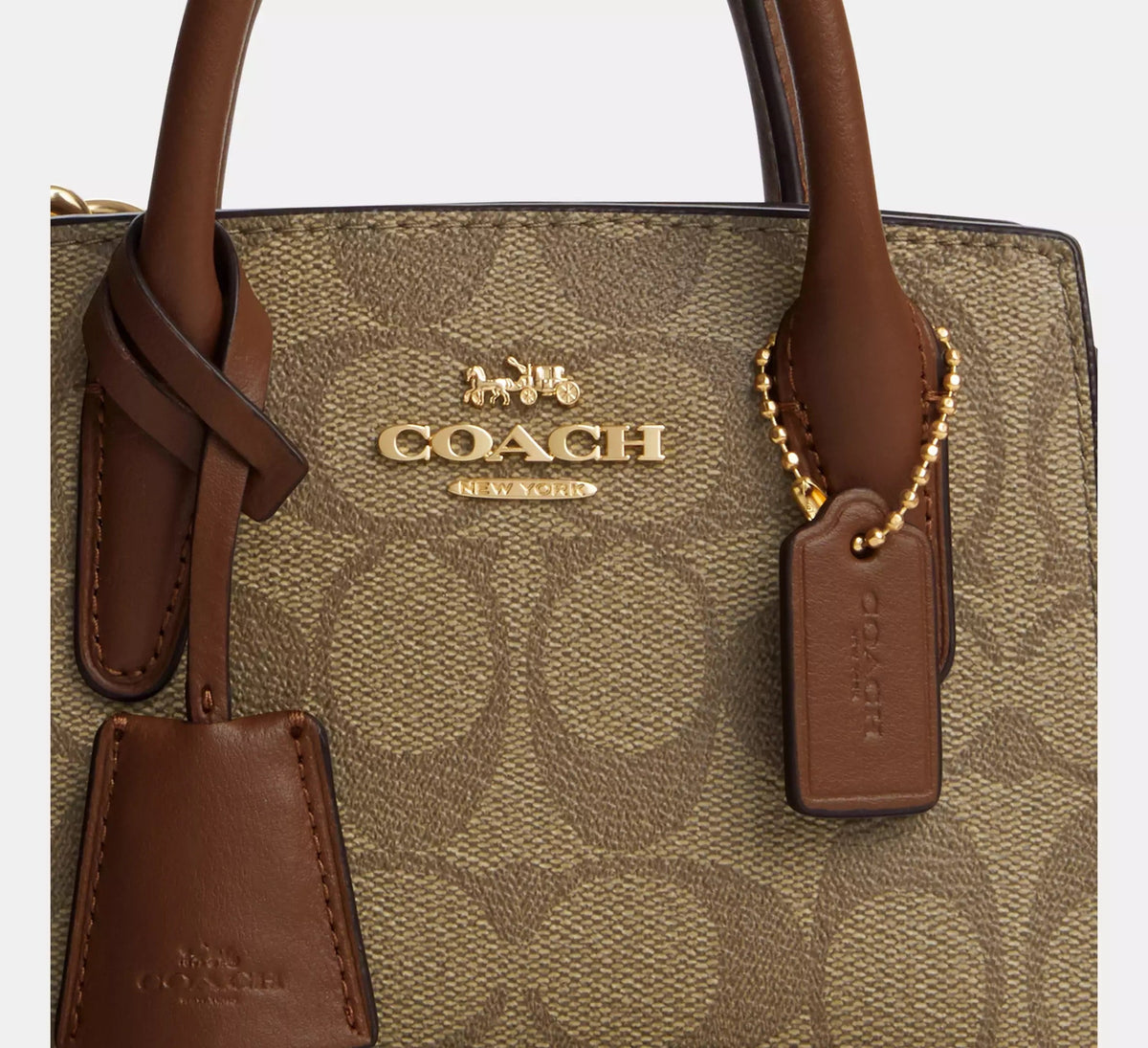 Andrea Mini Carryall In Signature Canvas Gold/Khaki