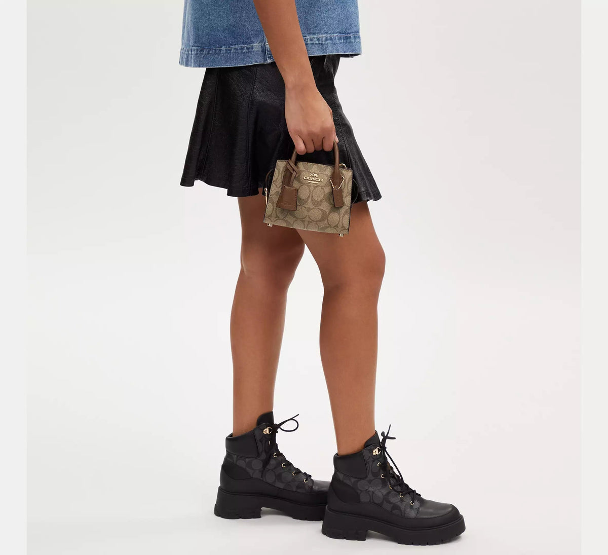 Andrea Mini Carryall In Signature Canvas Gold/Khaki