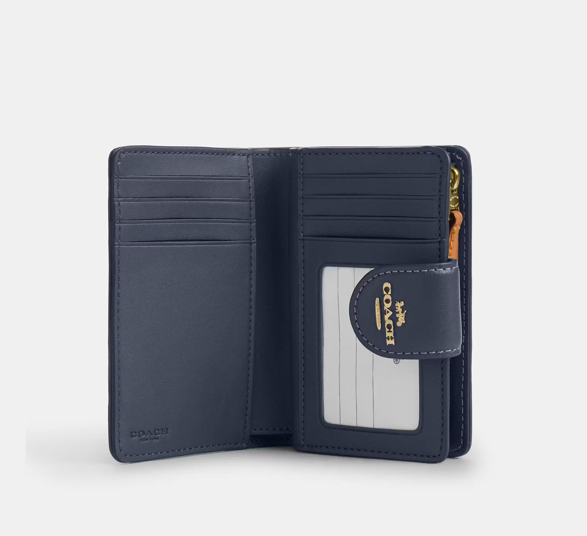 Medium Corner Zip Wallet In Signature Denim