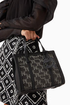 K/Ikonik 2.0 Monogram Tote Bag in black