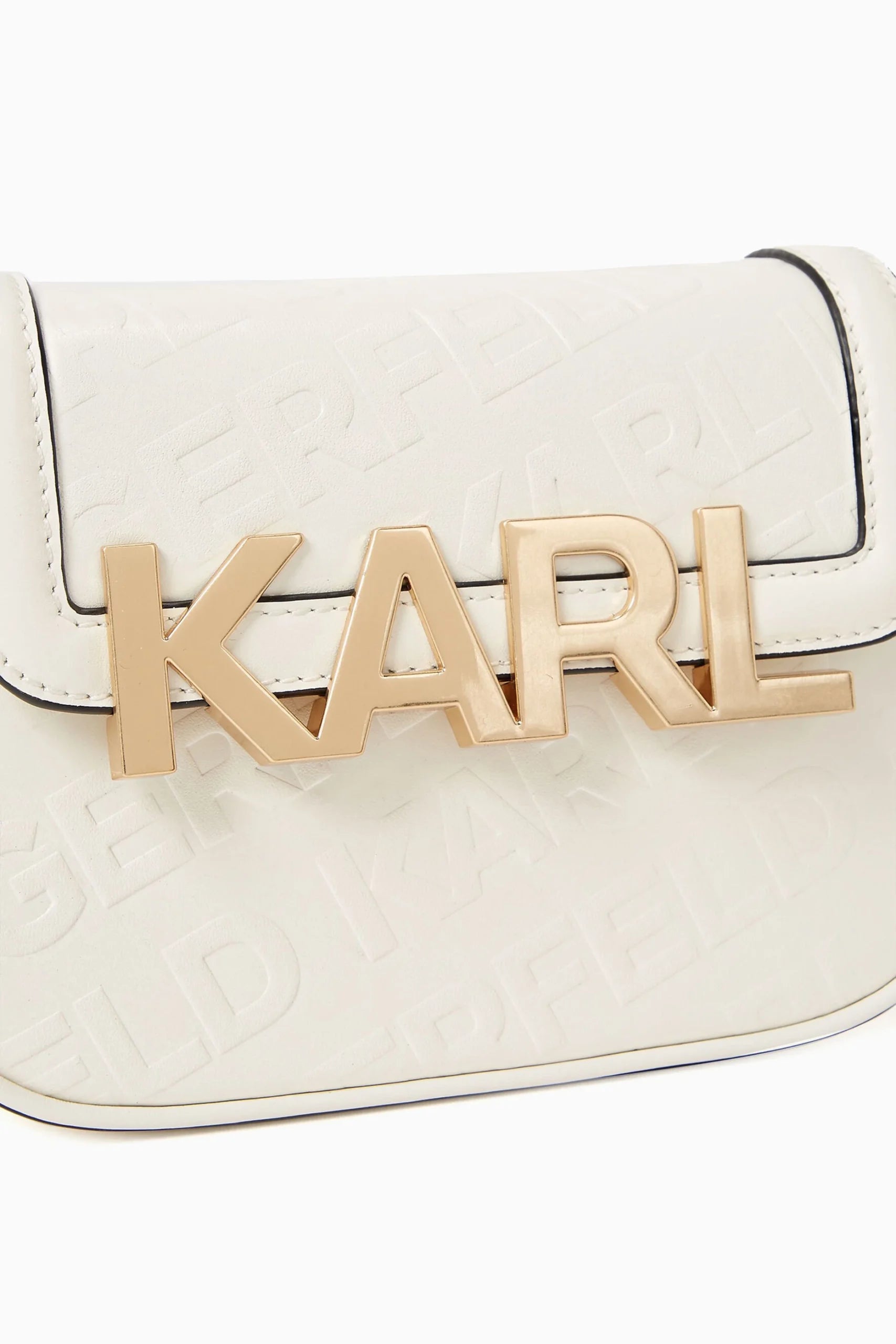 Karl Lagerfeld K/Letters embossed crossbody bag White