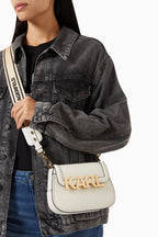 Karl Lagerfeld K/Letters embossed crossbody bag White