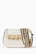 Karl Lagerfeld K/Letters embossed crossbody bag White