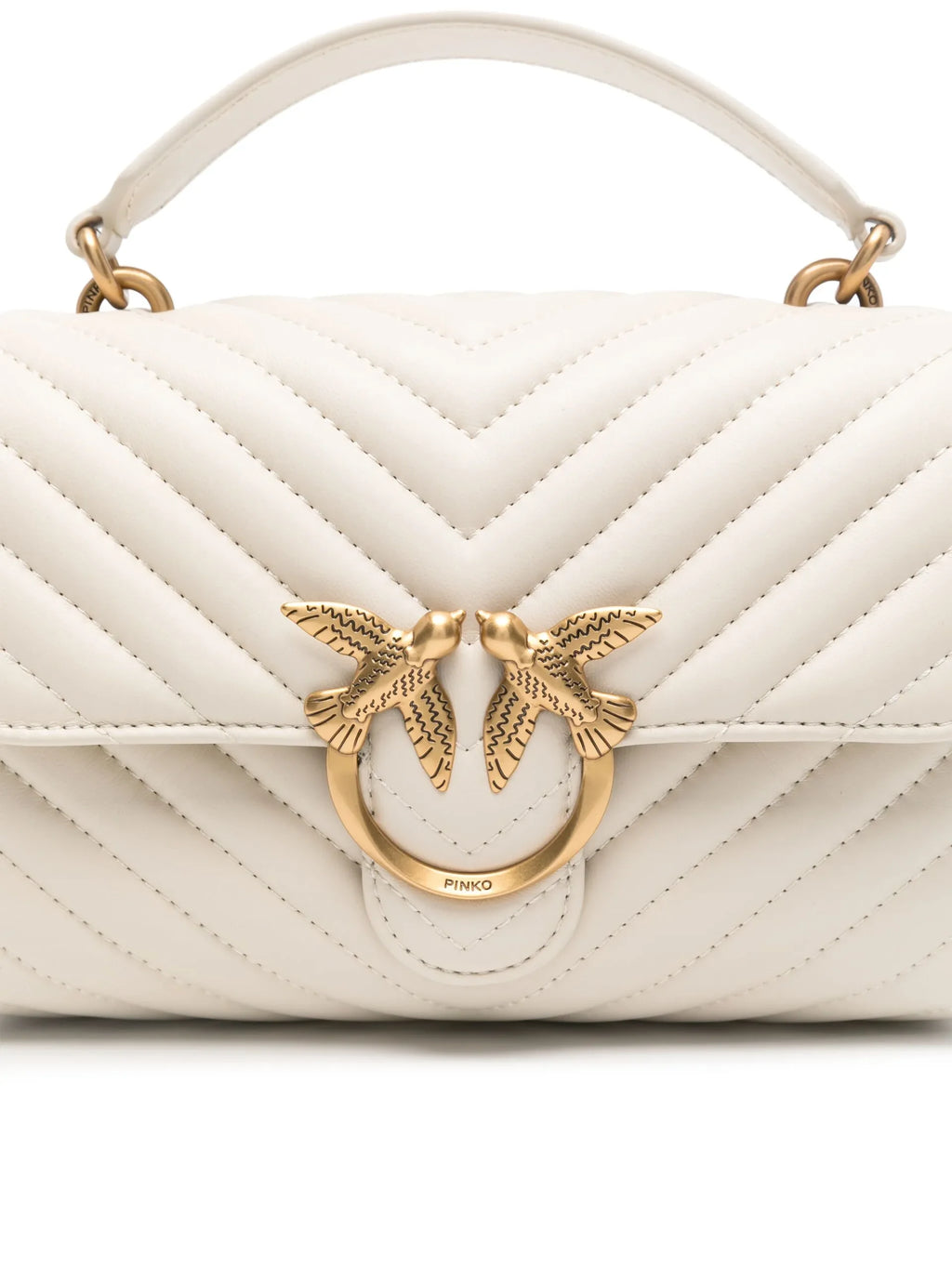 Lady Love Bag Puff medium handbag in chevron nappa leather