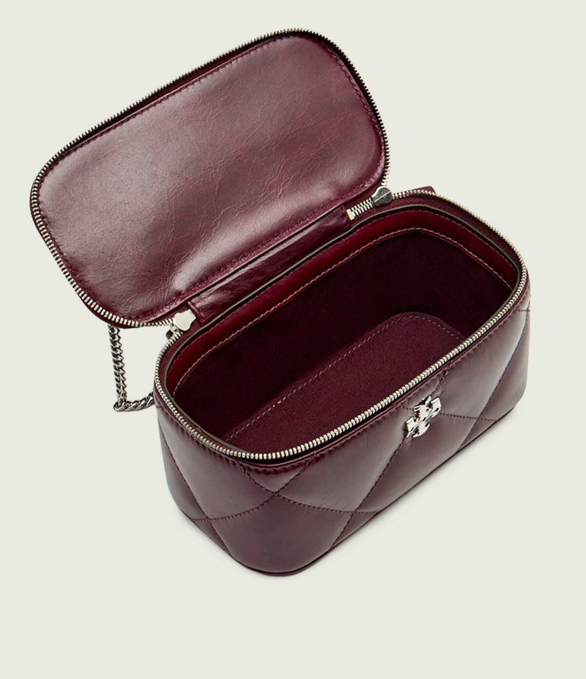 Kira Diamond Quilt Distressed Vanity Case