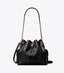 Charlie Quilted Drawstring Shoulder Bag Black