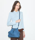 Charlie Quilted Denim Drawstring Shoulder Bag