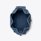 Charlie Quilted Denim Drawstring Shoulder Bag