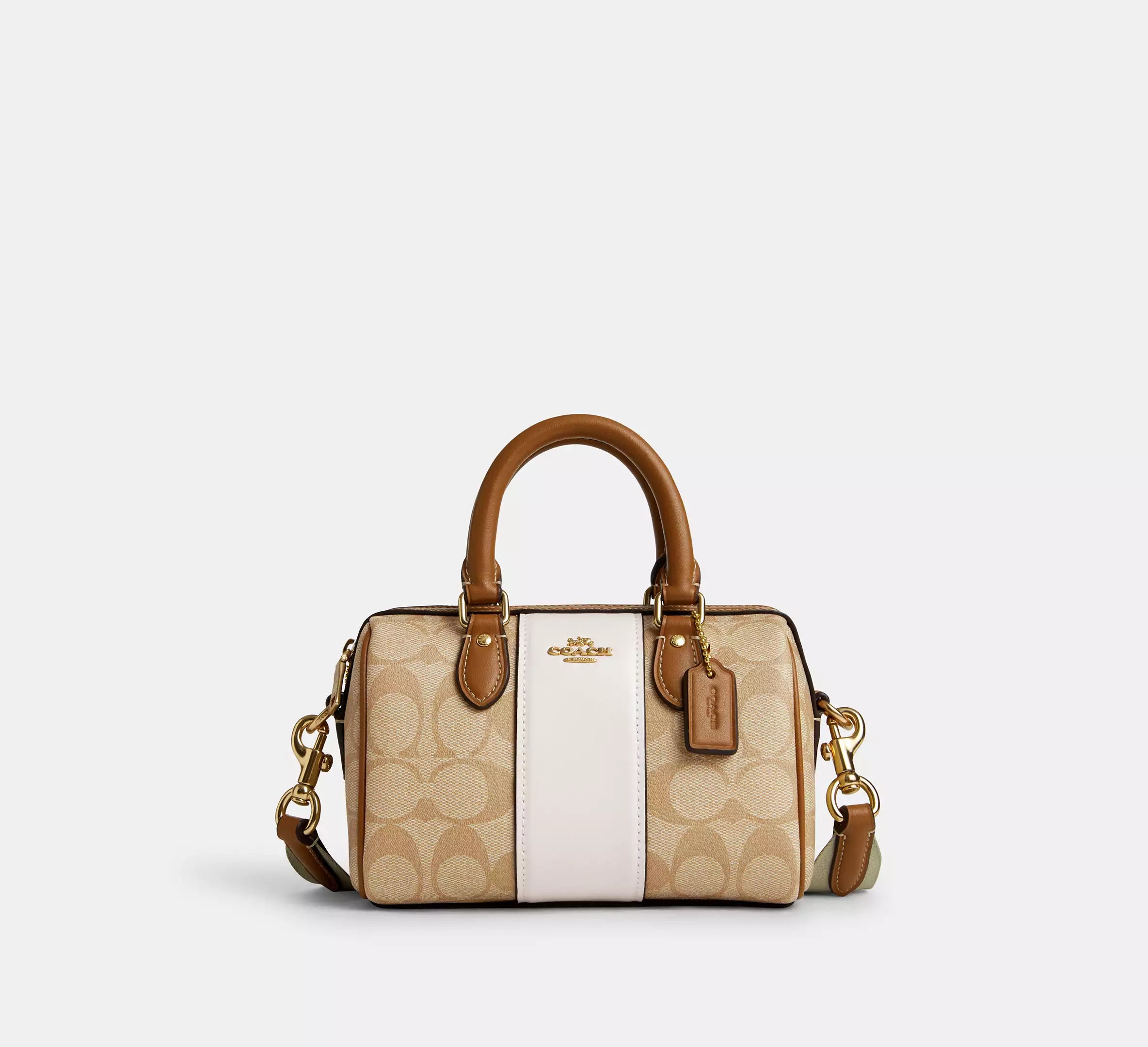 Coach Mini Rowan Crossbody In Signature Canvas With Stripe Main image