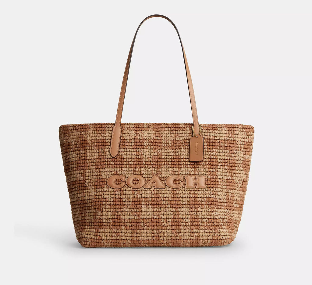 City Tote Bag With Gingham Print