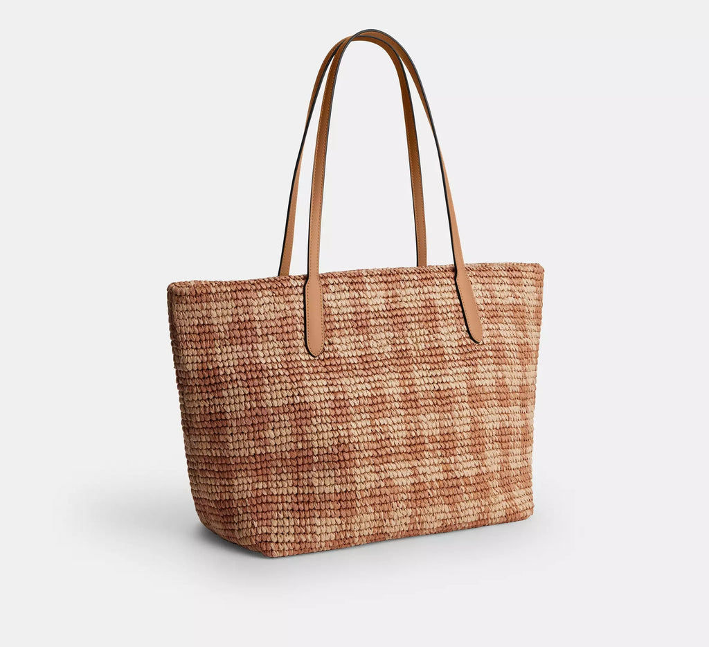 City Tote Bag With Gingham Print