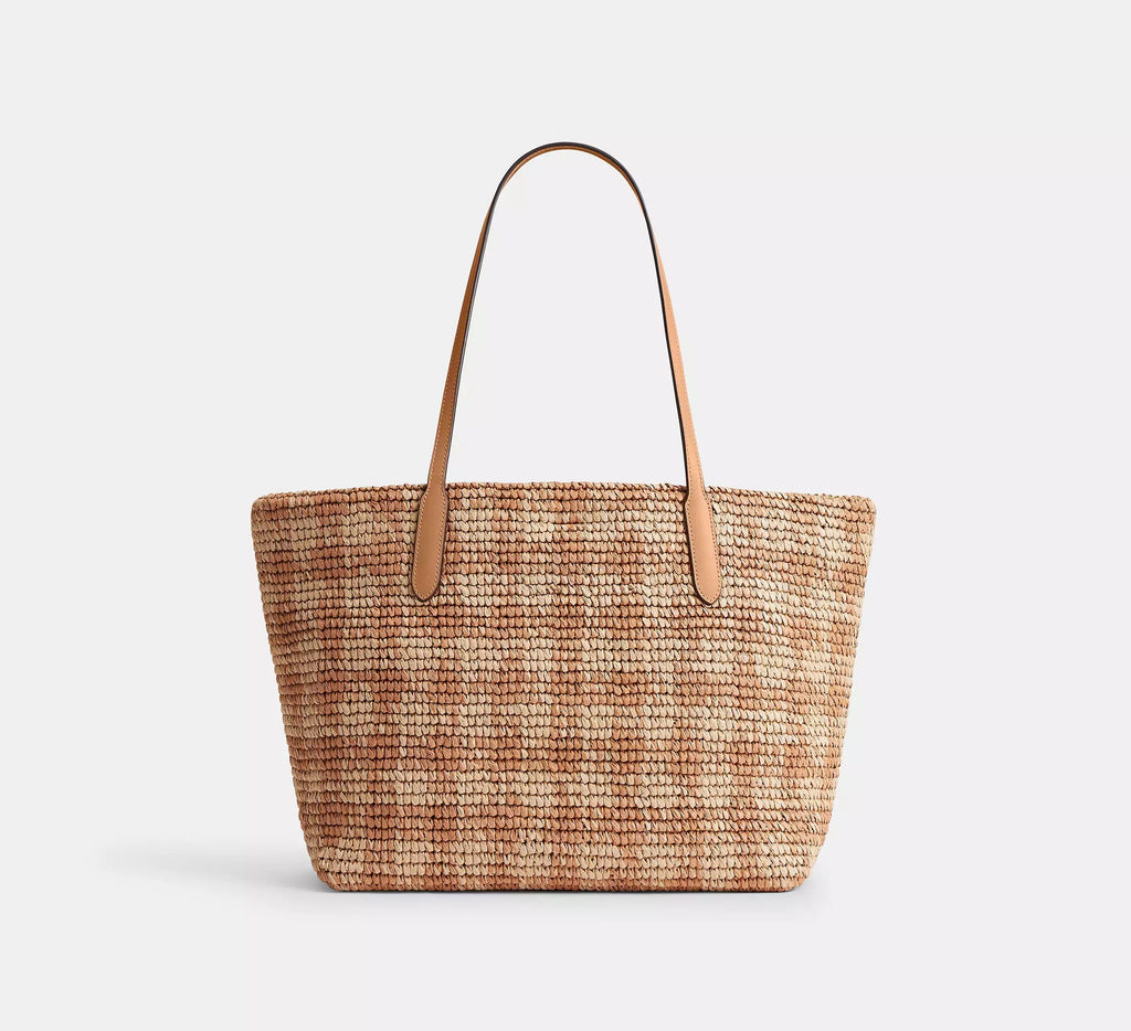 City Tote Bag With Gingham Print