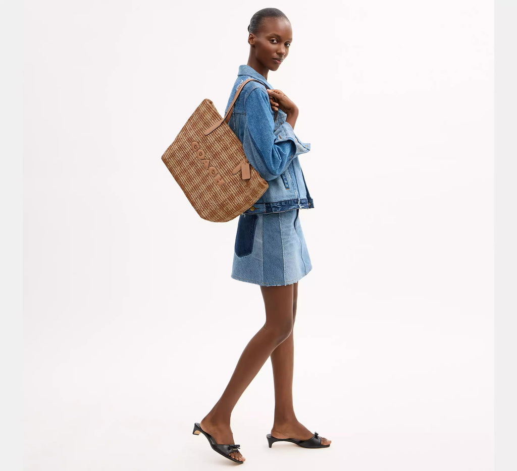 City Tote Bag With Gingham Print