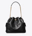 Large Charlie Quilted Drawstring Shoulder Bag Black